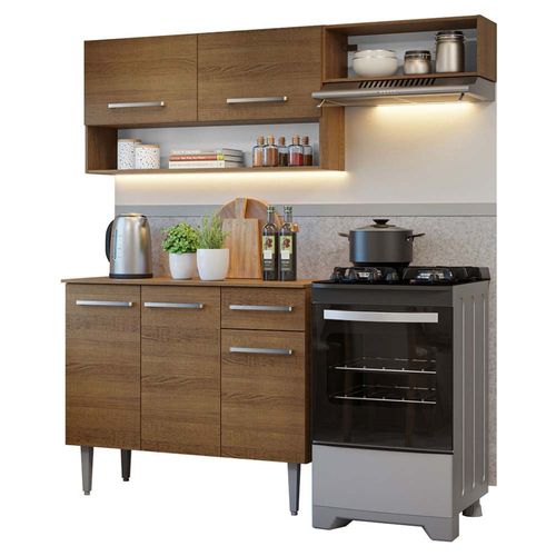 Cocina Compacta 165cm Marrón Emilly Madesa 07