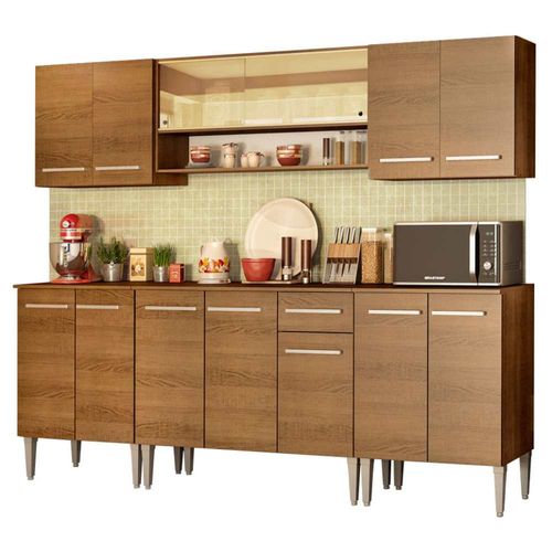 Armario Cocina Completo 233cm Emilly Smile Madesa 04 Marron