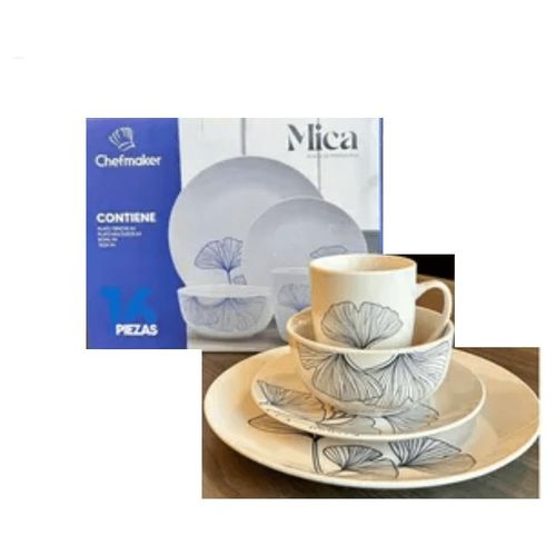 Vajilla Select Sound Porcelana Mica Blanca 16Pzs 4 personas