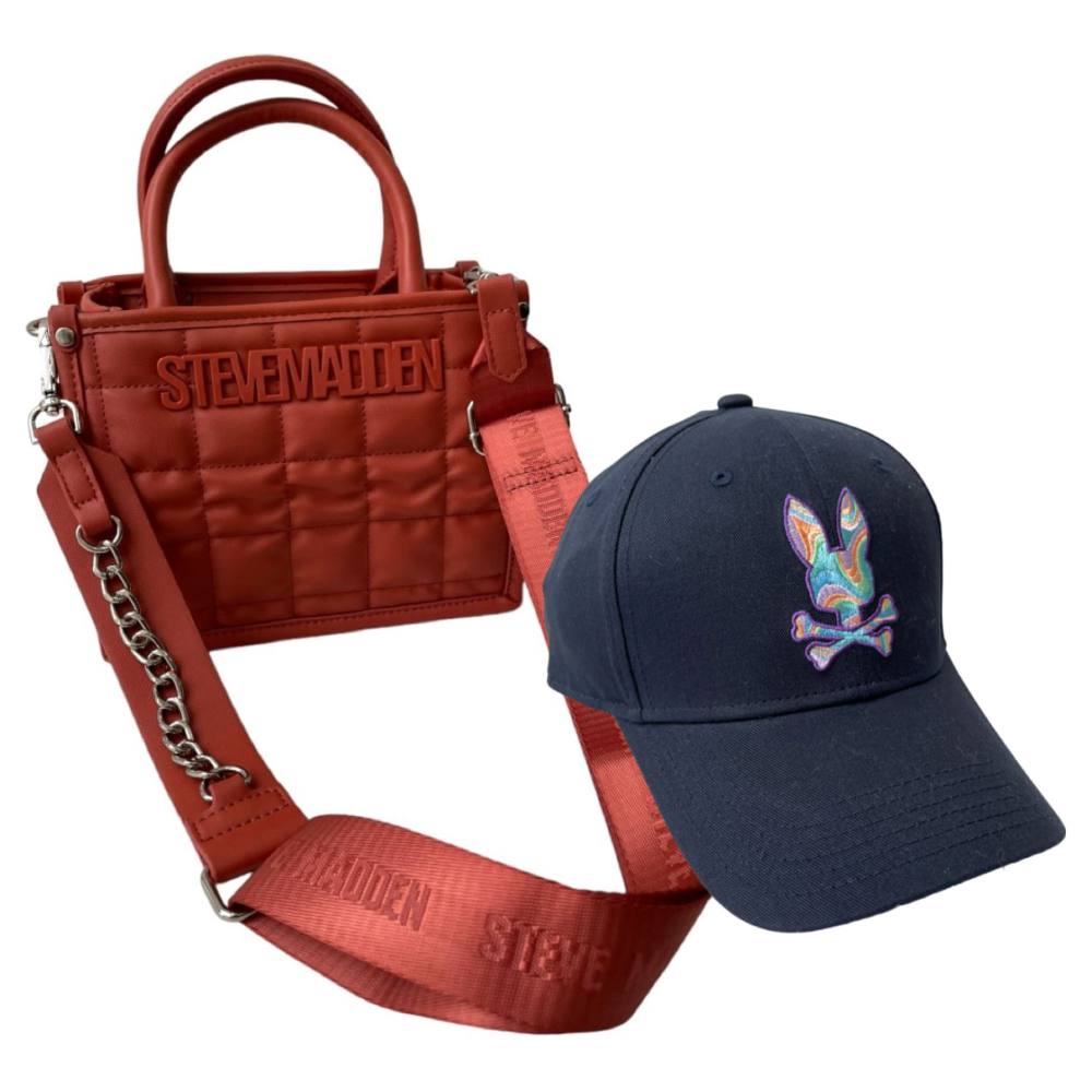 Set Bolsa Steve Madden Biniko Orange + Gorra Psycho Bunny Navy