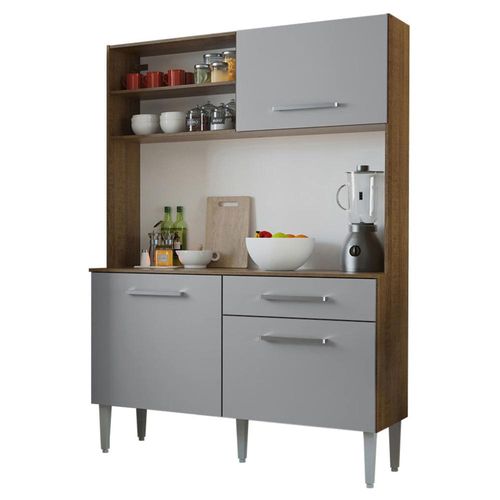 Mueble de Cocina Compacto 120cm Marrón Gris Life Madesa