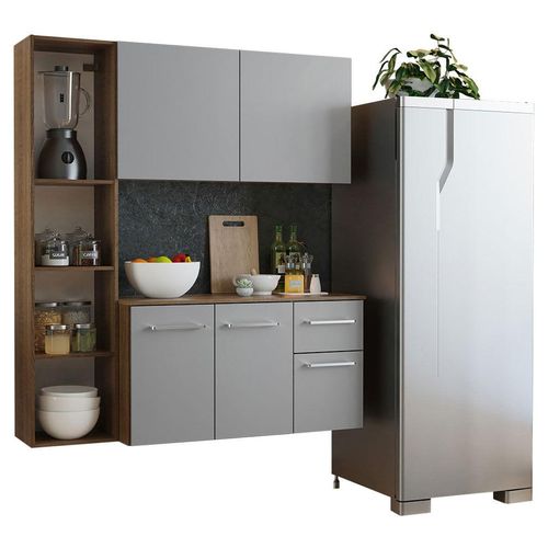 Mueble de Cocina Compacto 120cm Marrón Gris Easy Madesa