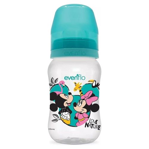 Biberón Evenflo Disney Cuello Ancho 9oz 1pz Turquesa