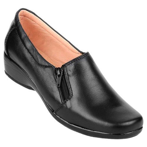 Zapato Mujer Confort Cuña Negro Piel Lory 20203700