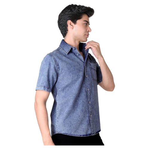 Camisa Hombre Casual Slim Azul Stfashion 53705025