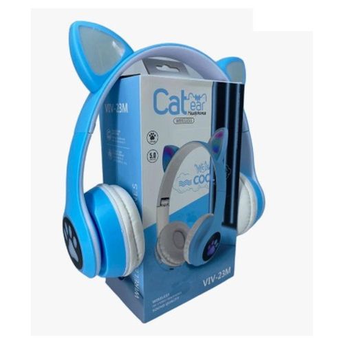 Audifonos Azules Bluetooth Cat Ear VIV-23M