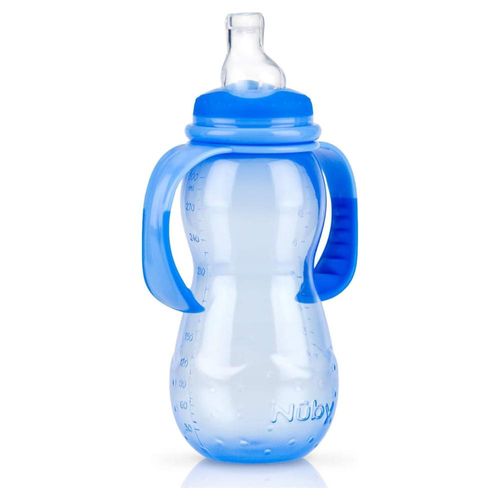 Biberón Estándar 3 Etapas Nuby 11oz Azul