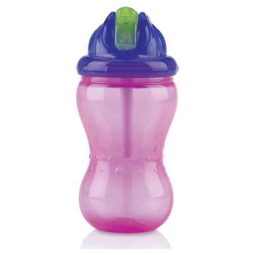 Vaso Flip It Popote Nuby 12oz Rosa Lila