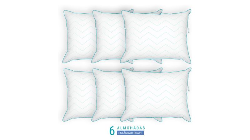 Sognare Almohadas Fussion 6 Pack Tamano Estandar Relleno Suave