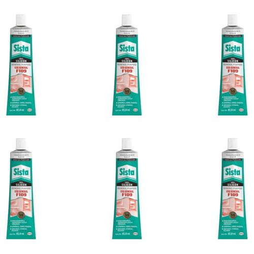 PACK 6 SILICON USO GENERAL BLANCO 70ML HENKEL