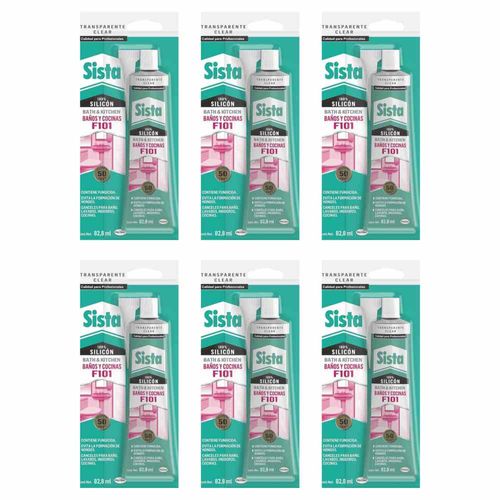 PACK 6 SILICON BAÑOS Y COCINAS 70 ML TRANSPARENTE HENKEL