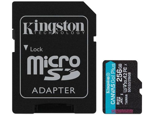 Memoria Kingston Canvas Go Plus MicroSDXC de 256 GB Clase 10, incluye