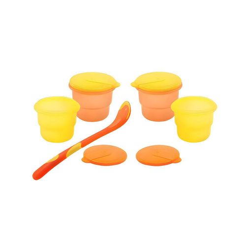 Recipientes Con Cuchara Nuby 4pz Naranja