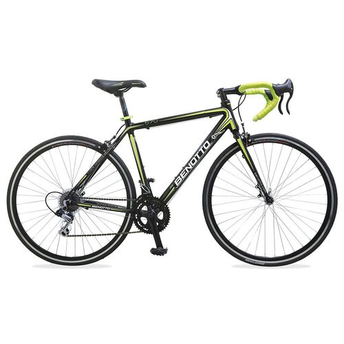 Bicicleta de Ruta Benotto 570 R700 14V Negro con Amarillo Neón