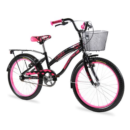 Bicicleta Infantil Benotto Layla R20 1V Negra con Rosa