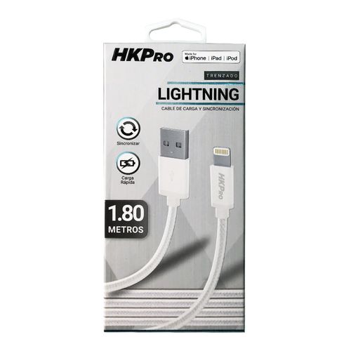 Cable Lightning para Carga y Sincronización 1.8m Blanco