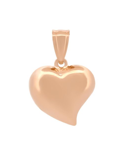 Dije Corazon Curvo Oro Rosa Sólido 14k