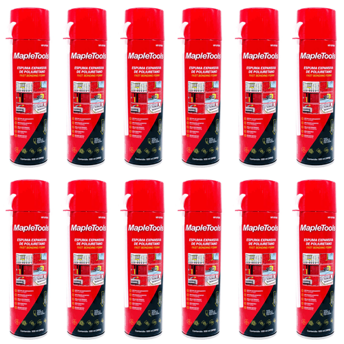 ESPUMA EXPANSIVA DE POLIURETANO 500ML 12 pzas MAPLE TOOLS