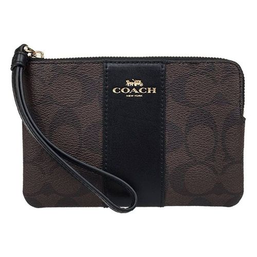 Monedero Coach Corner Zip Café