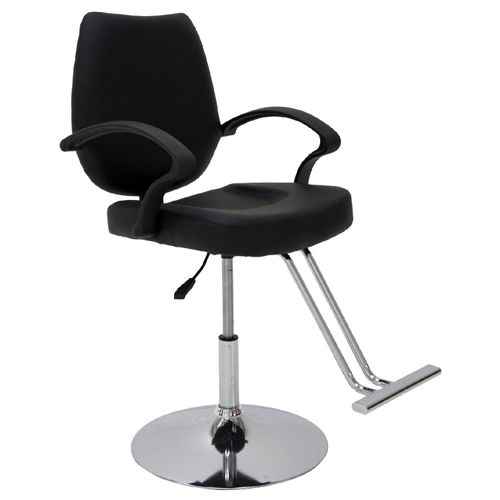 Silla Sillón Barbero Hidráulico Reposapiés Estética Peluquer Negro Estandar
