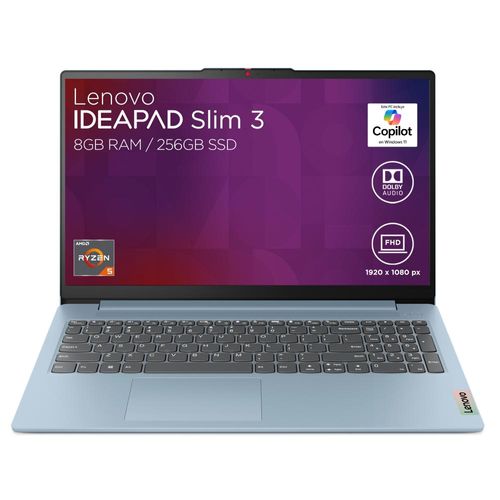 Laptop Lenovo IdeaPad Slim 3 15AMN8 AMD Ryzen 5 8GB RAM 512GB SSD 15.6" FHD Azul