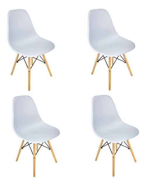 Juego de 4 Sillas Eames KingsHouse Gris