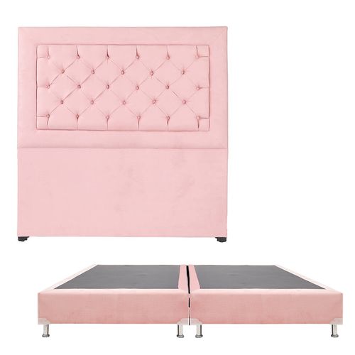 Cabecera King Size Dicasa Mary + Box Dicasa Rosa CZD