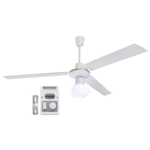 Ventilador De Techo C/ Luz Led Lámpara 56" Diámetro Kingsman Blanco