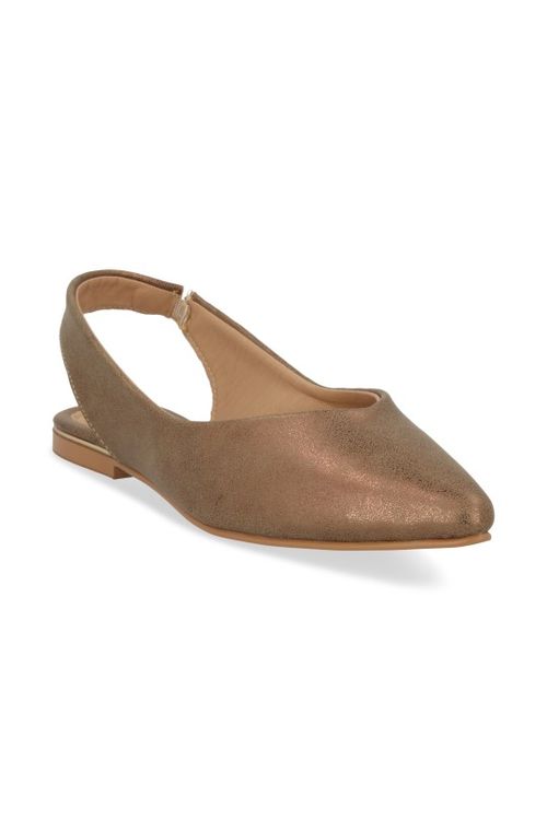 Zapatos Flats Oro viejo para Mujer Charol con Elastico 400-39