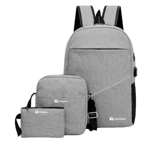 Mochila Bluelander 3 Piezas Gris