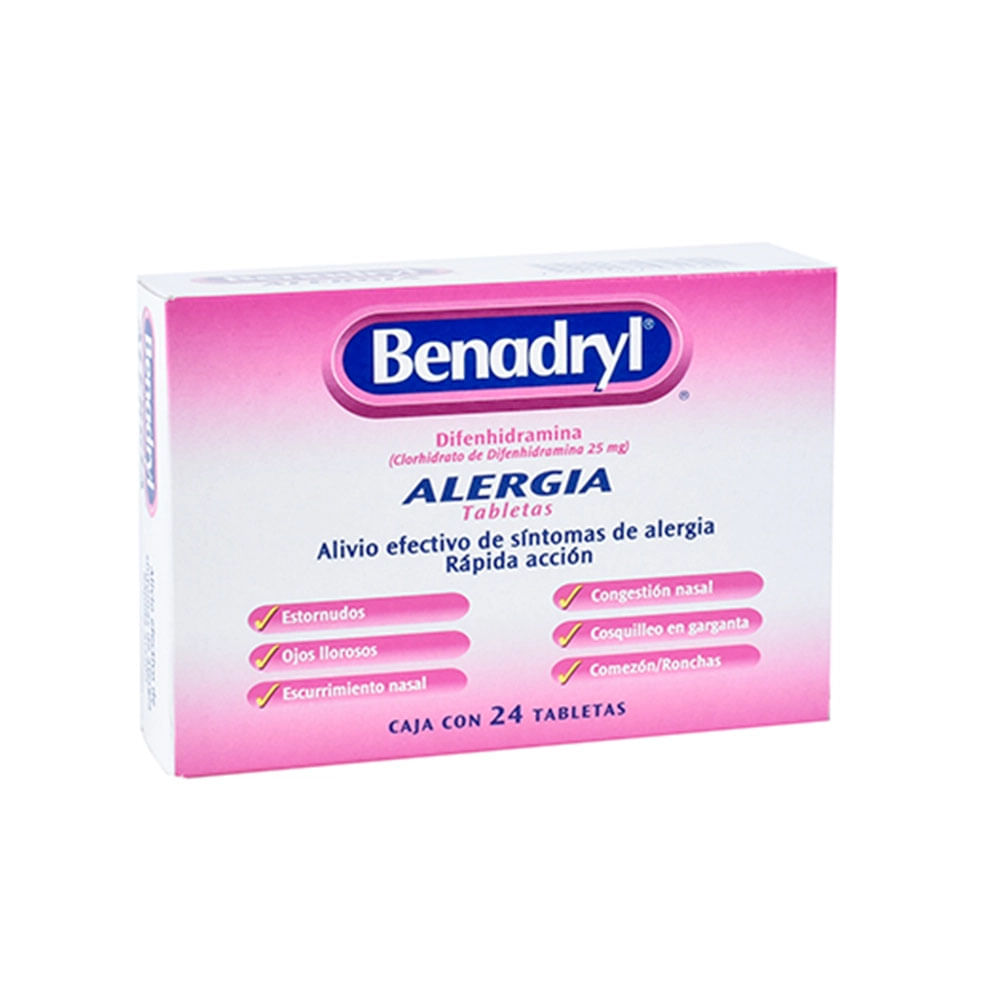 BENADRYL DIFENHIDRAMINA 25 mg Tableta