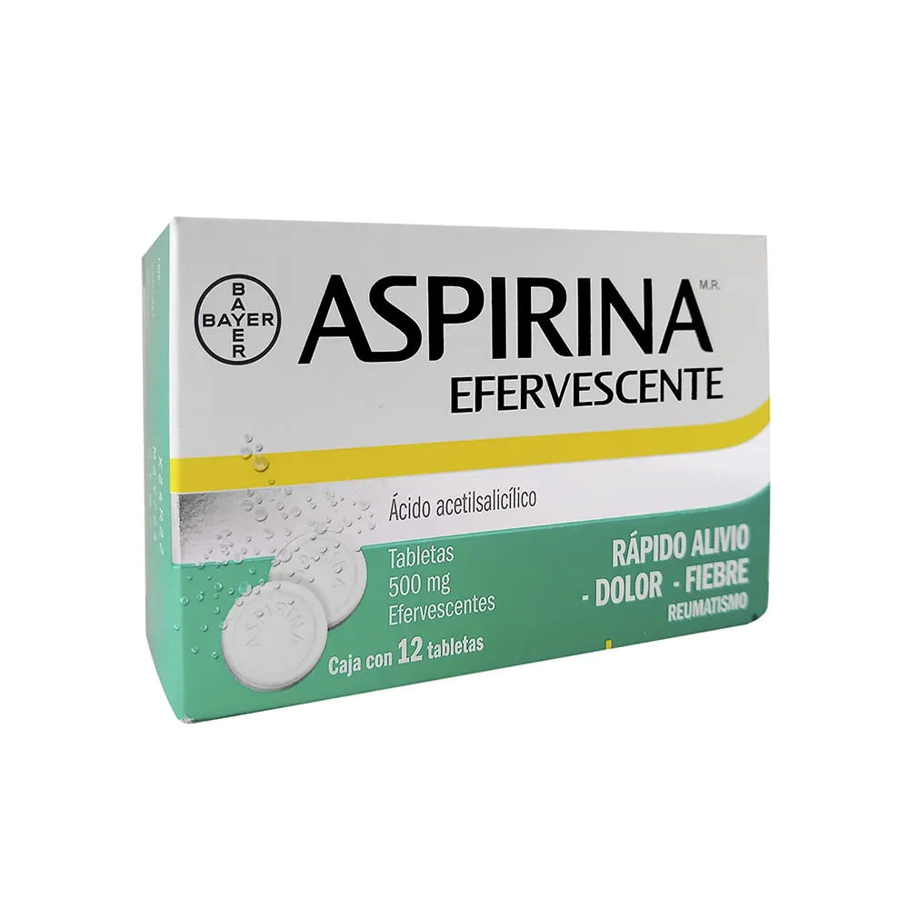 ASPIRINA EFERVESCENTE ACIDO ACETILSALICILICO 500 mg Tableta Efervescen