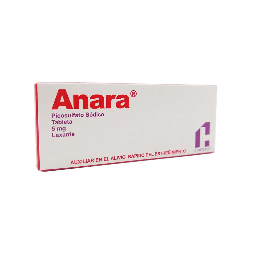 ANARA PICOSULFATO DE SODIO 5 mg Tableta