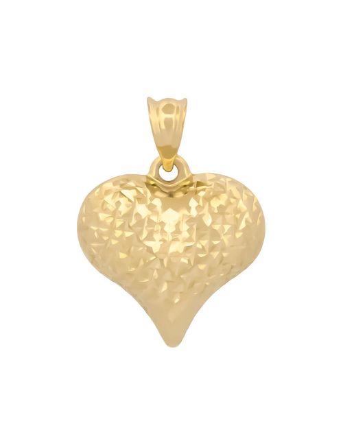 Dije Corazon Facetado 1.3 cm Oro Amarillo 10k