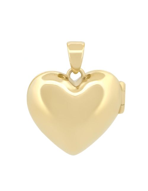 Dije Corazón Relicario Liso 1.5 cm Oro Sólido 14k