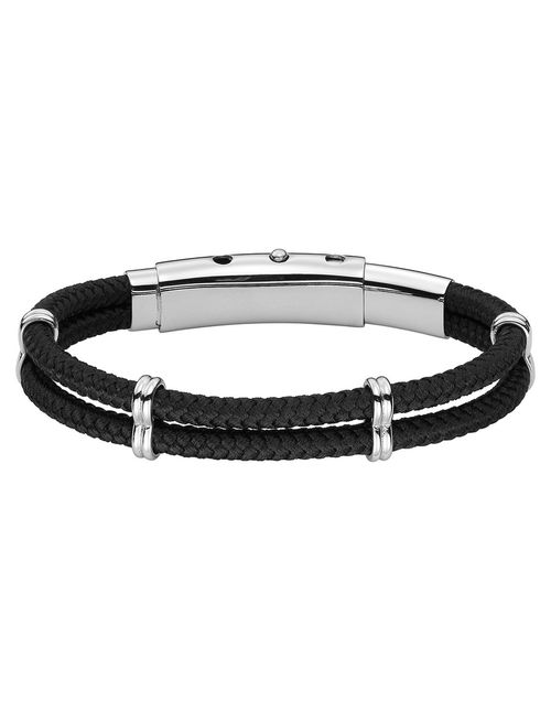 Pulsera Enso Nylon Para Hombre EMB147B Color Negro