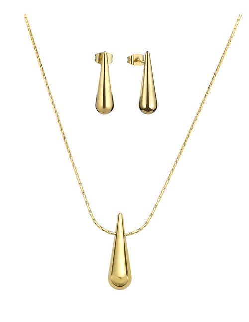 Set de Collar y Aretes Enso Acero Inoxidable Mujer EJS3332G Dorado