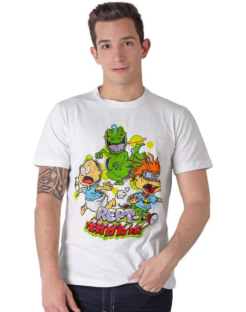 Playera Hombre Moda Camiseta Blanco Nickelodeon 58204826