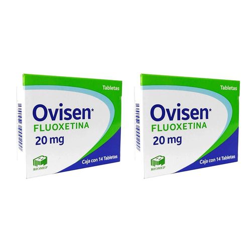 OVISEN 20 MG DOS CAJAS CON 14 TABS C/U FLUOXETINA 20 mg Tableta