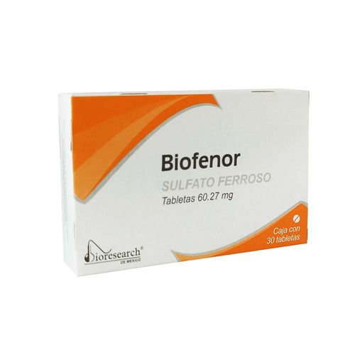 BIOFENOR SULFATO FERROSO 60.27 mg Tableta