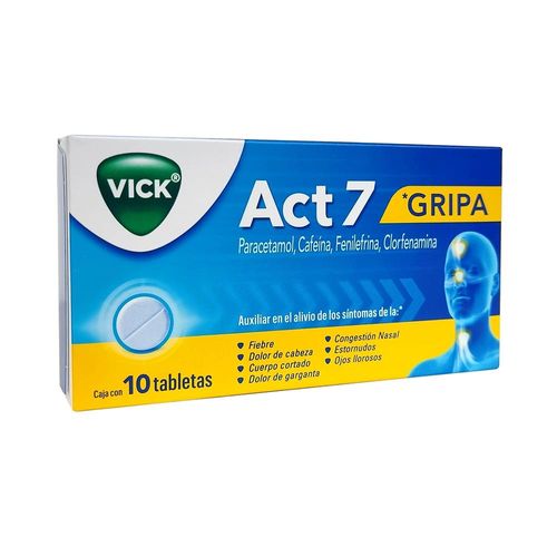 VICK ACT 7 PARACETAMOL-CAFEINA-FENILEFRINA-CLORFENAMINA 500/25/5/4 mg