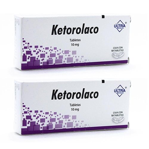 KETOROLACO 10 MG DOS CAJAS CON 10 TABS C/U KETOROLACO 10 mg Tableta