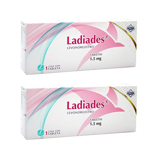 LADIADES 1.5 MG DOS CAJAS CON UNA TAB C/U LEVONORGESTREL 1.5 mg Tablet