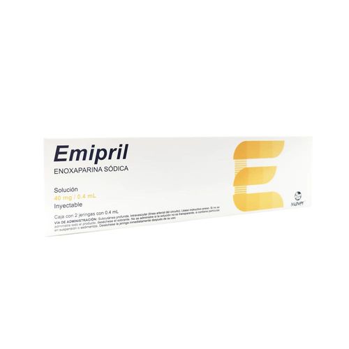 EMIPRIL  ENOXAPARINA SODICA 40 mg/0.4 ml Solución Inyectable