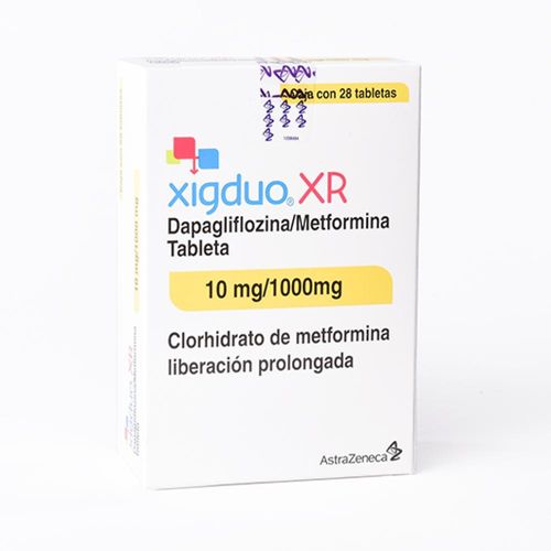 XIGDUO XR DAPAGLIFLOZINA - METFORMINA 10/1000 mg Tableta Liberación Pr