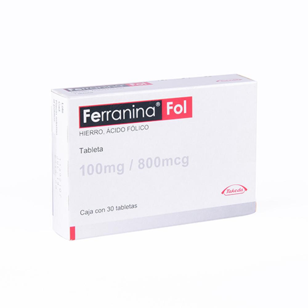 FERRANINA FOL ACIDO FOLICO - HIERRO 800 mcg/100 mg Tableta