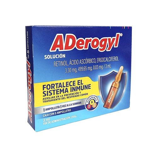 ADEROGYL 15 VIT A - VIT C - VIT D2 3.3/ 499.65/ 0.03 mg Solución