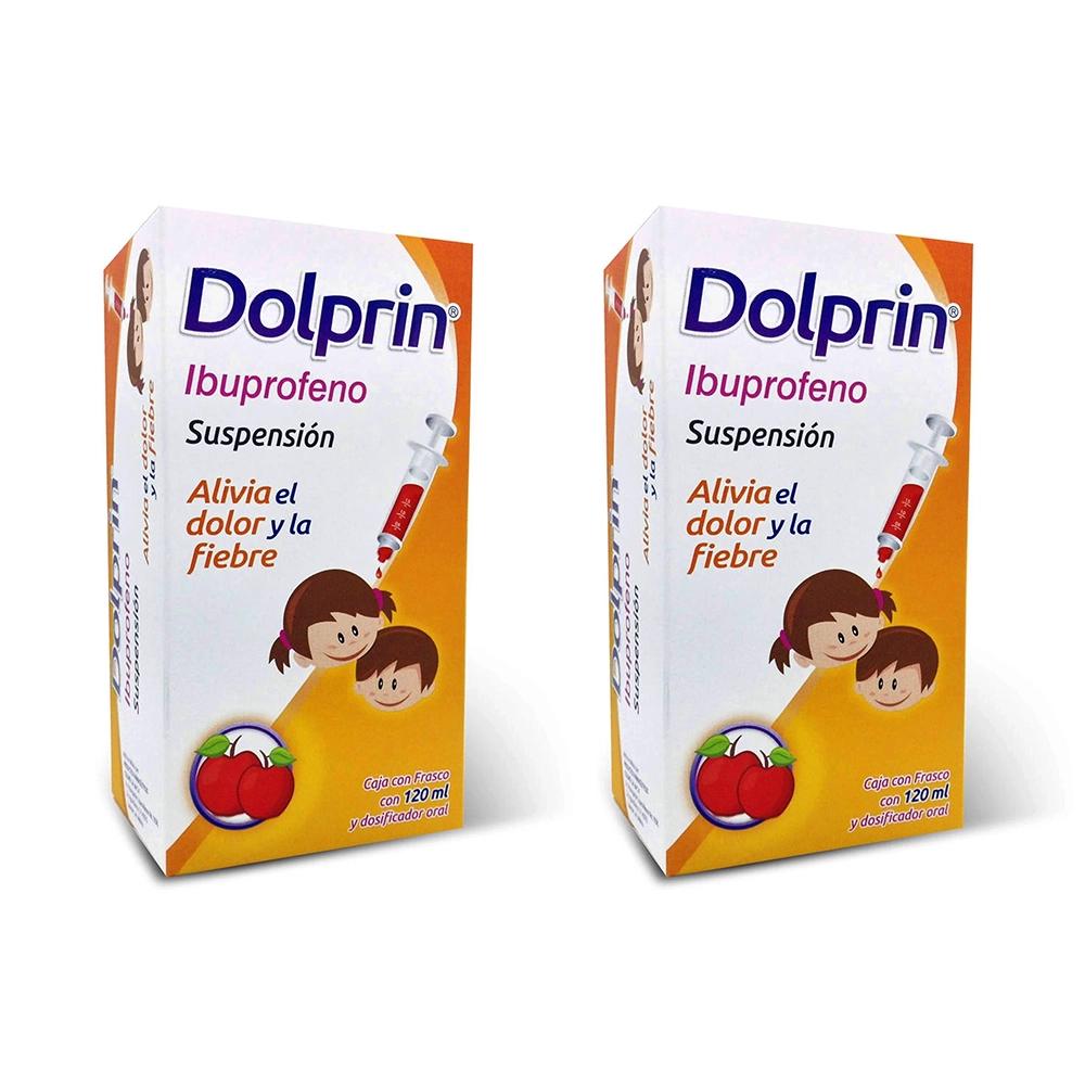 DOLPRIN 100 MG DOS CAJAS CON 120 ML C/U IBUPROFENO 100 mg Suspensión