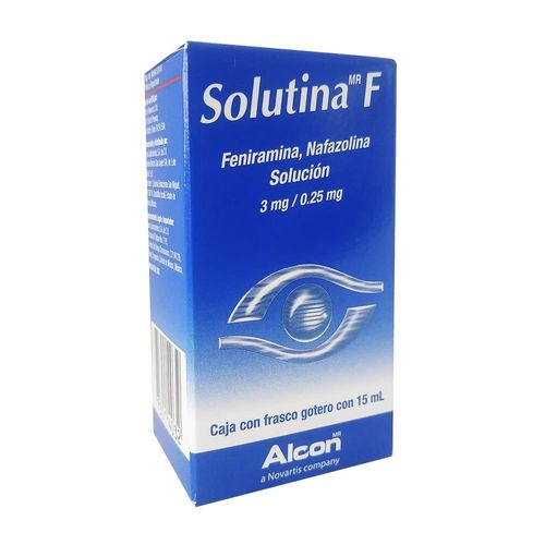 SOLUTINA F FENIRAMINA - NAFAZOLINA 3.00/0.25 mg Solución Gotas