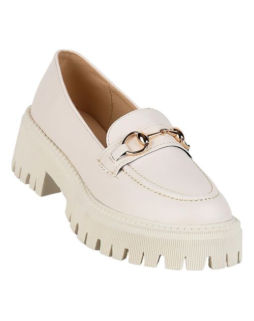 Zapato Mujer Mocasín Casual Tacón Crema Stfashion 04803900 Beige